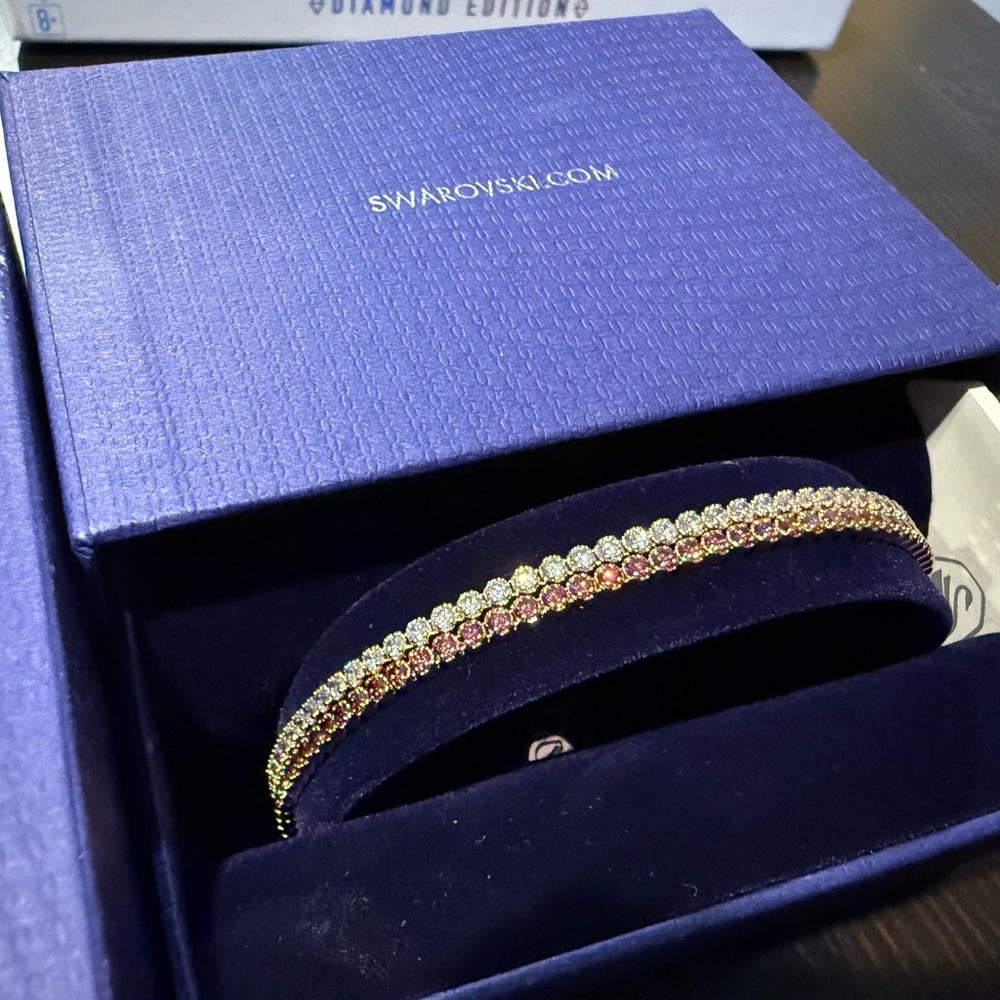 Swarovski Gold and Pink Crystal Bracelet